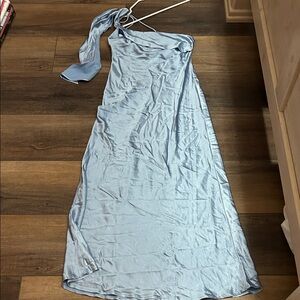 Elegant Blue One-Shoulder Dress